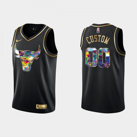 Maglia NBA Chicago Bulls Personalizzate Nike 2021-22 Nero Golden Edition 75th Anniversary Diamond Swingman - Uomo